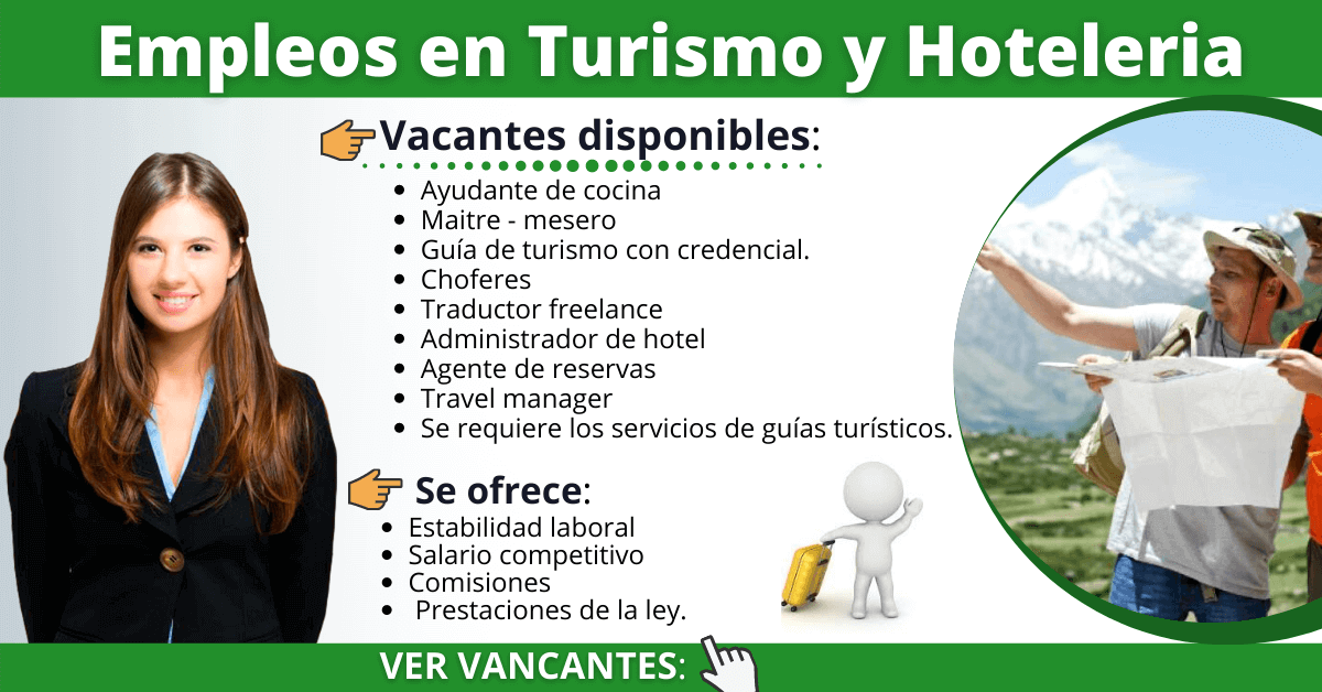 oportunidades de empleo en el área de turismo y hotelería