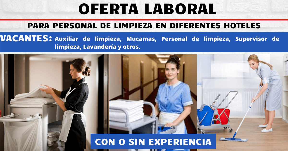 Trabajos de limpieza en diferentes hoteles