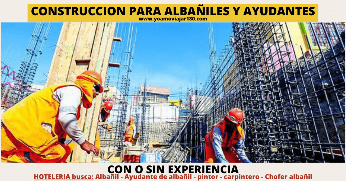 Trabajo para albañiles y ayudantes en hotelería